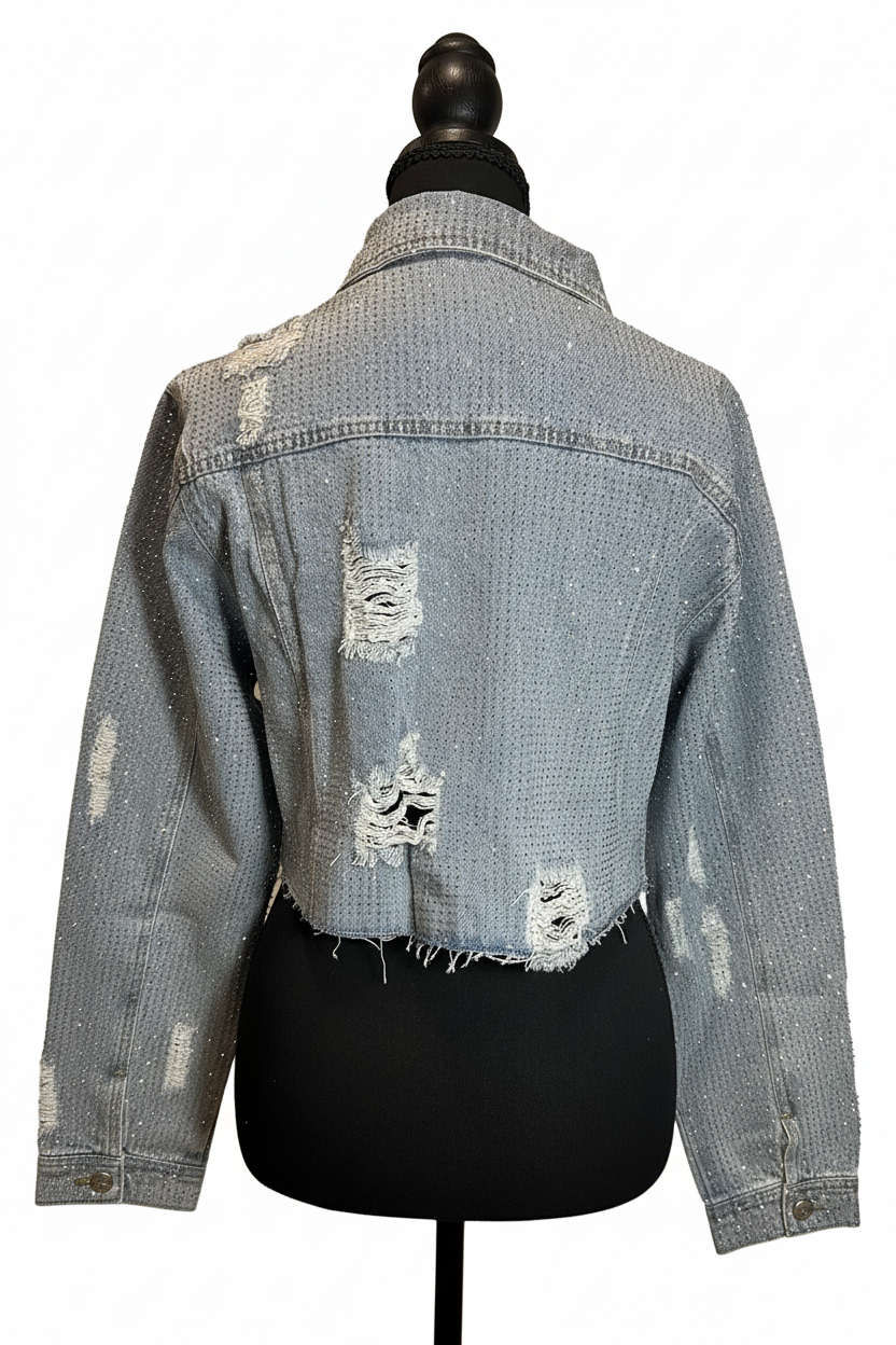 Chaqueta denim con rhinestones - espalda 1