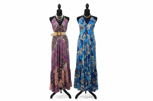 Dos vestidos halter frente blanco
