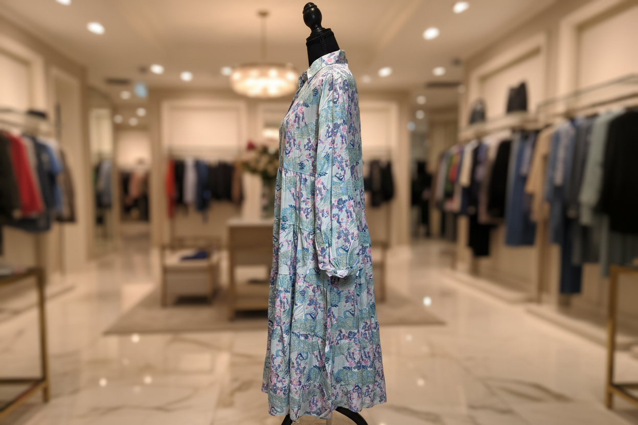 Vestido azul lateral boutique