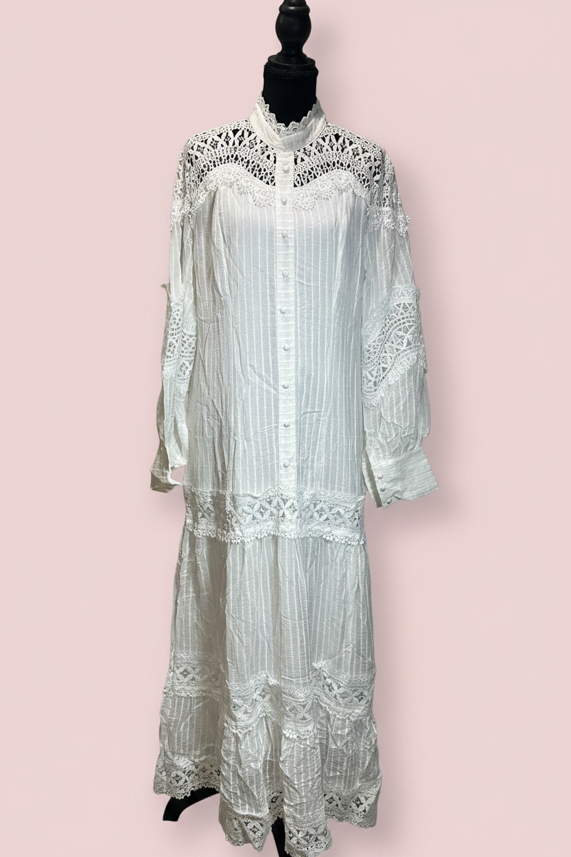 Vestido blanco boho frente