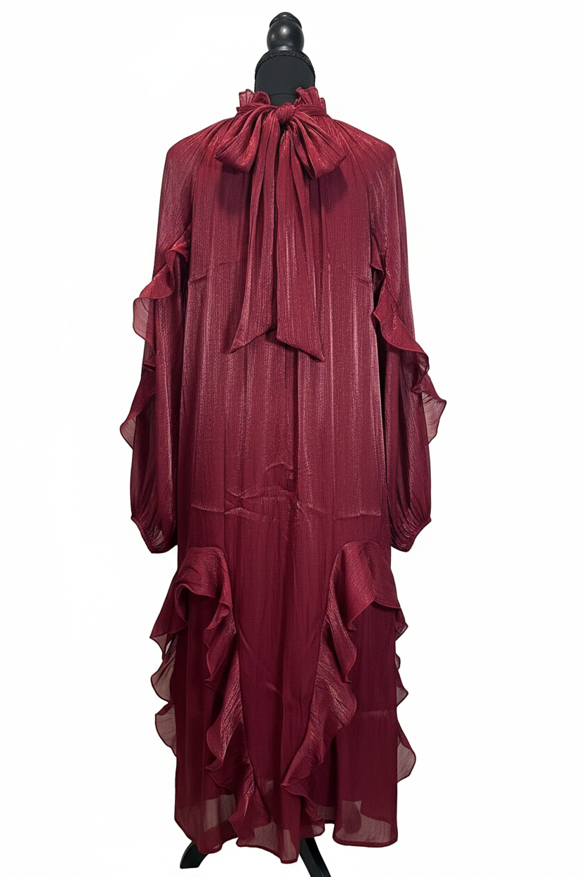 Vestido borgoña espalda