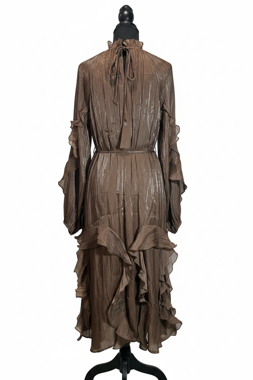 Vestido bronce espalda