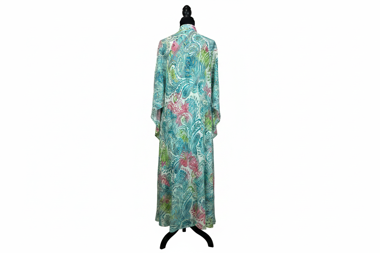 Vestido paisley espalda blanco