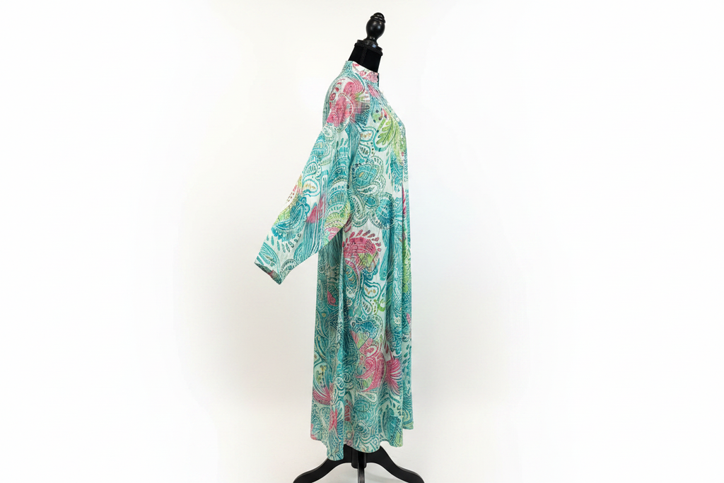 Vestido paisley lateral blanco