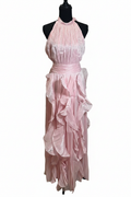 Vestido rosa halter frente