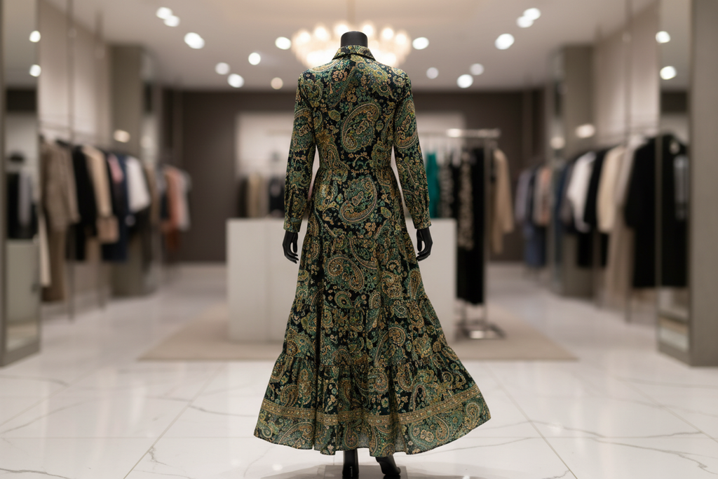 Vestido verde espalda boutique