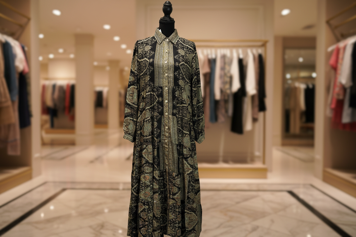 Vestido verde frente boutique